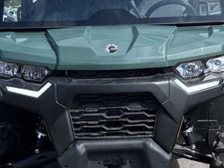2019+ Can-Am Defender accent lights in daytime white running light mode mounted on front