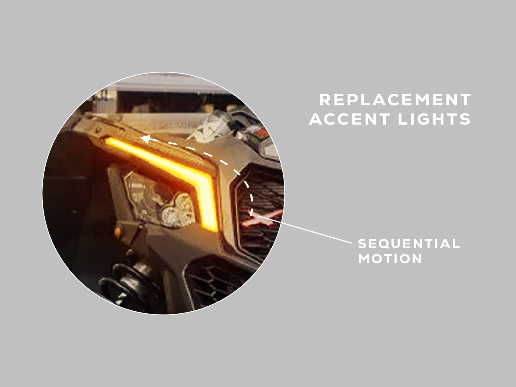 Accent light pod detail for the 2018+ Can Am Maverick X3 signature street-legal kit