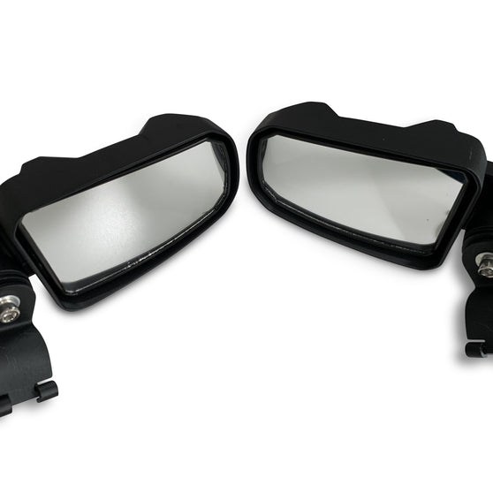 Cast Aluminum Side Mirror Set - 1.75" or 2" Round Tube Clamp